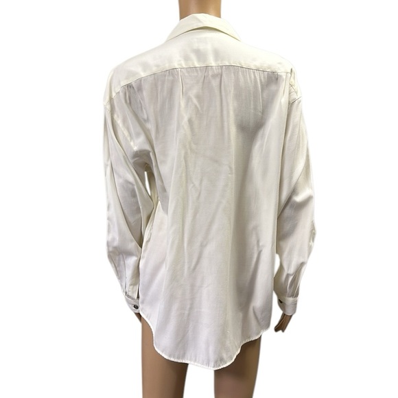 Vintage Partners by Mervyns Long Sleeve Button Up Double Flap Pocket Blouse M - Picture 3 of 11